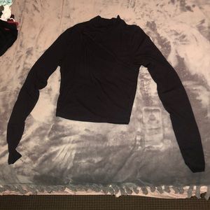 Garage long sleeve black shirt with cut out